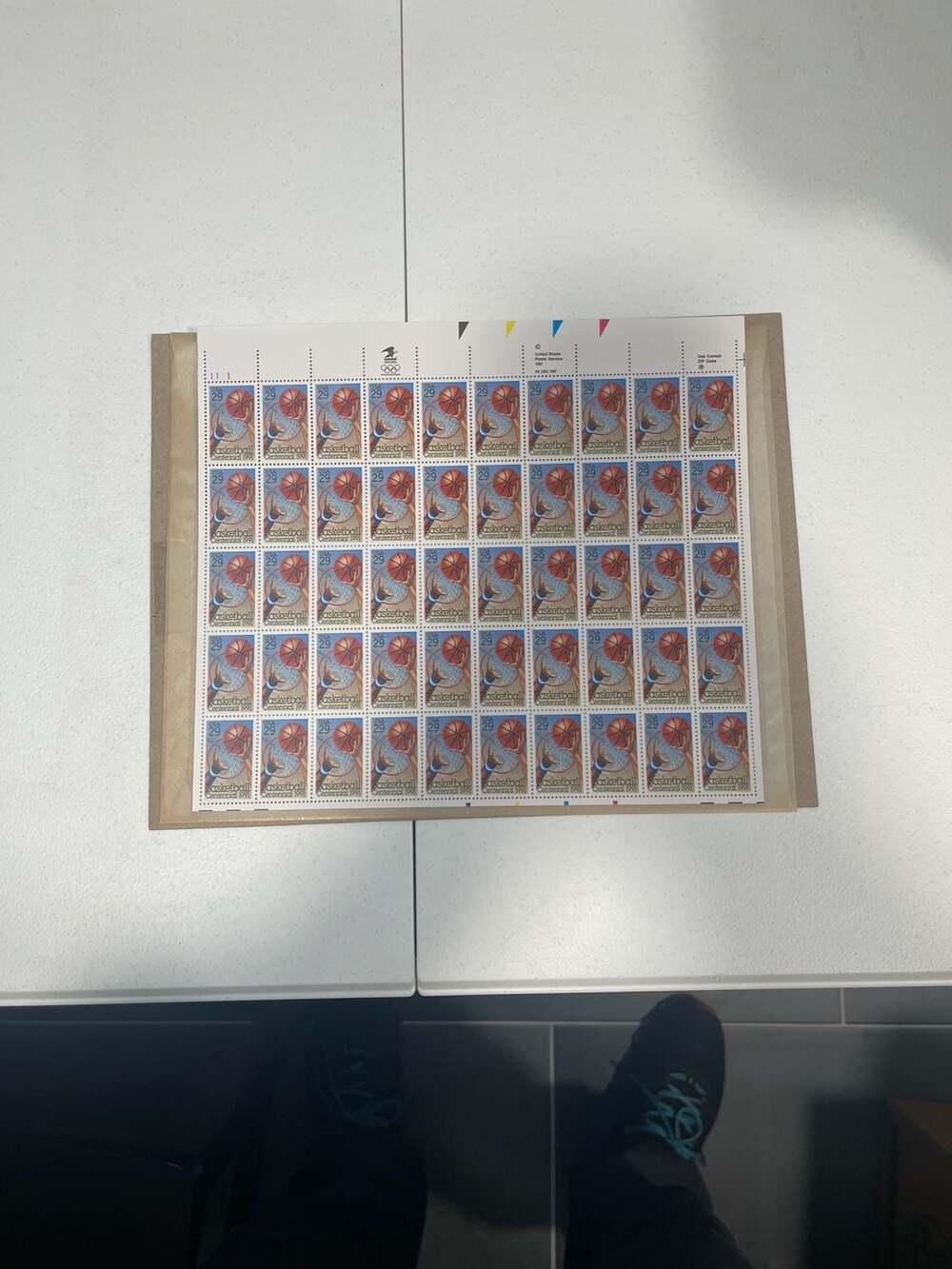 USPS Basketball Centennial 1991 29c Full Sheet‎ of 50 Stamps Scott #2560 MNH